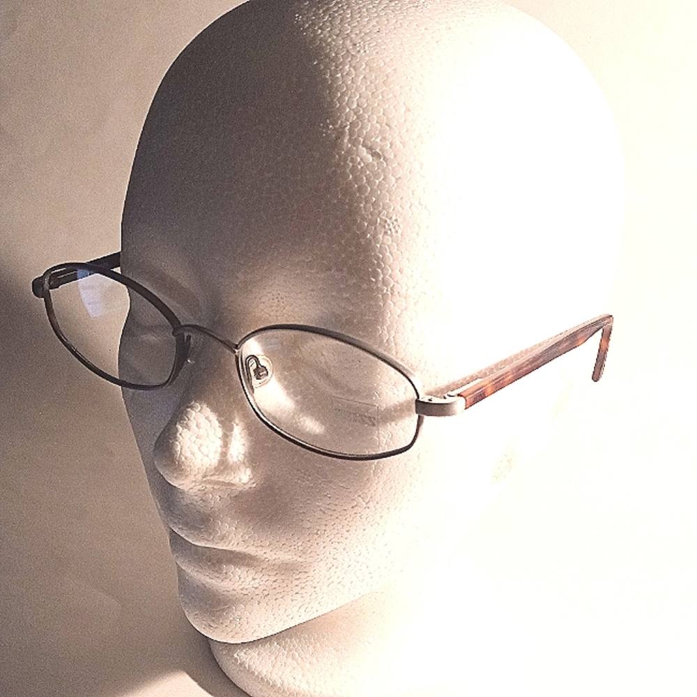 NEW 1990s ZEISS Unisex Vintage Brushed Silver Colored Oval Eyeglasses Frames